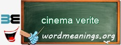 WordMeaning blackboard for cinema verite